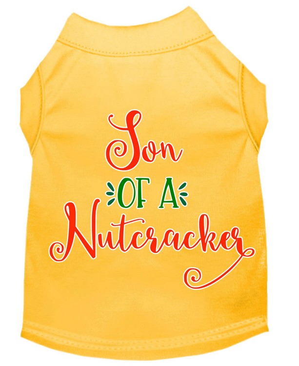 Son of a Nutcracker Screen Print Dog Shirt Yellow XL